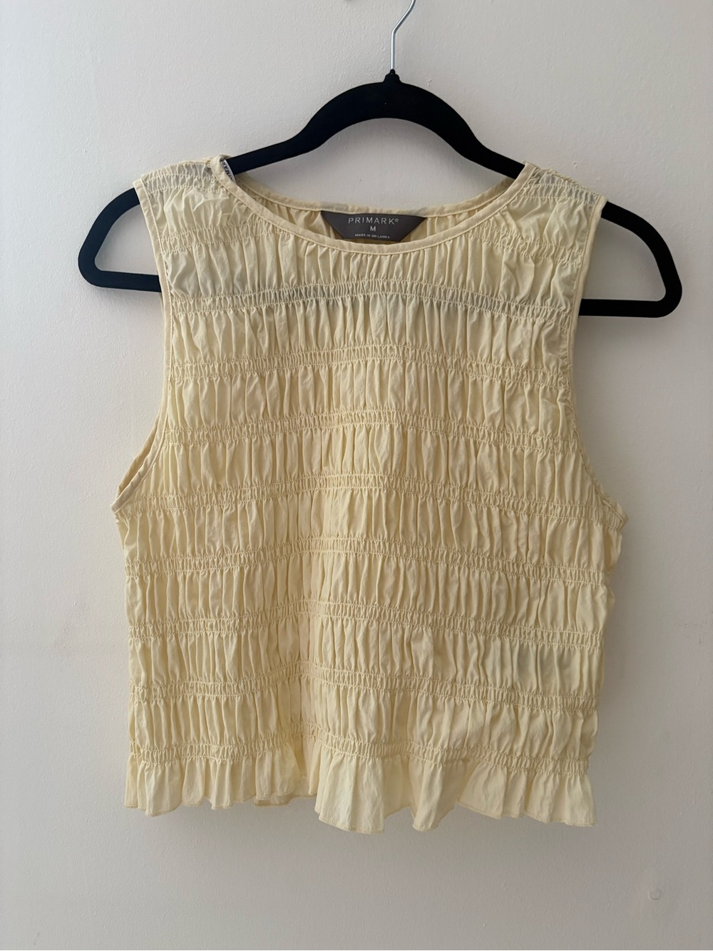 Primark Cream Smocked Ruffle Hem Camisole